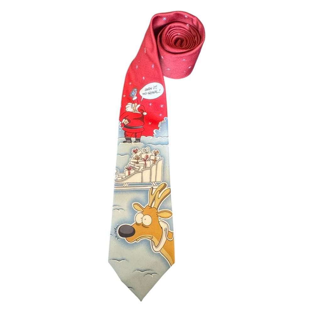 Santa and Reindeer Novelty Christmas Tie